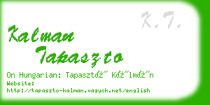kalman tapaszto business card